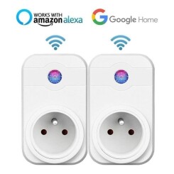 Intelligente Prise,Prise Connectée WiFi Compatible avec Android iOS Alexa Prise Télécommandées de Smart Plug (lot de 2)