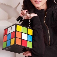 1 Pcs sac à main femme mignon Cube Rubik Magique Forme Mignon d'embrayage Cube magique