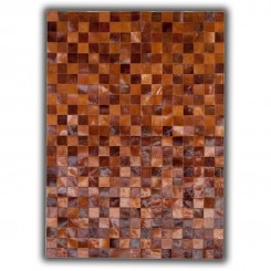 Allotapis - Tapis en cuir naturel beige patchwork Bilbao Beige 120x180 - Beige