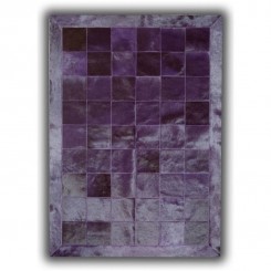 Allotapis - Tapis en cuir naturel patchwork Burgos Violet 120x180 - Violet