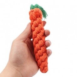 1 Pc carotte Jouet pour chien 22cm long Tressé corde de coton Puppy Chew Jouets