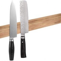 Couteau Hecef Hecef porte-couteau magnétique de 12 pouces, porte-couteau en bois d'acacia, pour stocker toutes sortes d'objets métalliques