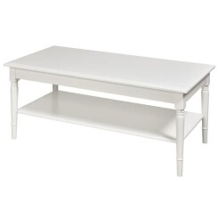 BORNEO Table basse style classique mélaminée blanc - L 120 x l 60 cm