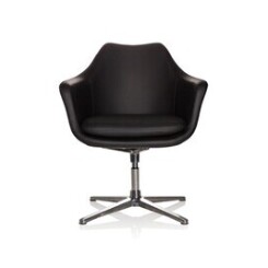 Chaise de bureau / chaise lounge artemia simili cuir noir hjh office