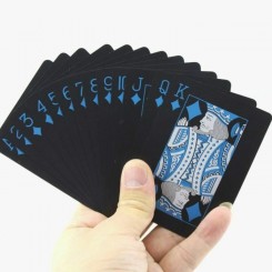 54pcs Waterproof PVC cartes de jeu Set pure Color Black Poker Carte WDD70912281