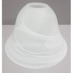 Abat-jour  Lhh Abat-jour en verre brillant ø 165 mm - e27 en forme de cloche blanc albâtre