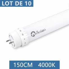 10×Anten 150CM T8 Tube LED 24W G13 Néon LED Tube Fluorescent 2400 Lumen Eclairage Plafonnier LED Blanc Neutre 4000K Starters Fournis