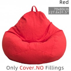 (Sans Remplissage)Housse de canapé de chaise de sac de haricots Rouge Taille S
