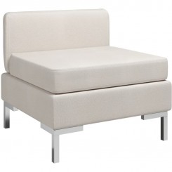 Asupermall - Canape central sectionnel avec coussin Tissu Creme