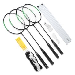 TEMPSA Kit Raquette de Badminton Pr 4 Personnes Entraînement Filet Sac