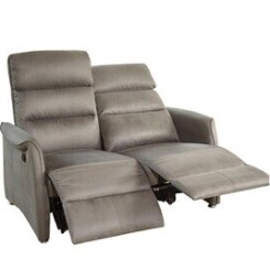 Canapé de relaxation électrique 2 places gris - softy