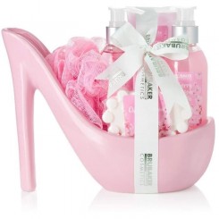 BRUBAKER Cosmetics - Coffret de bain & beauté - Fleur de cerisier - 6 Pièces - Escarpin décoratif - Rose  - Idée cadeau Femme