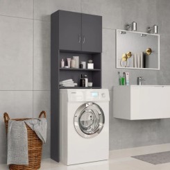 *6265Bon Meuble pour machine à laver Design Contemporain Décor - Meuble de salle de bain Meuble Toilette Meuble WC Gris 64 x 25,5 x