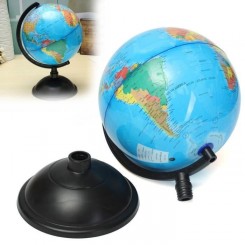 20cm Globe Terrestre Bleu Océan Carte Monde  + Base Géographie éducatif Jouet